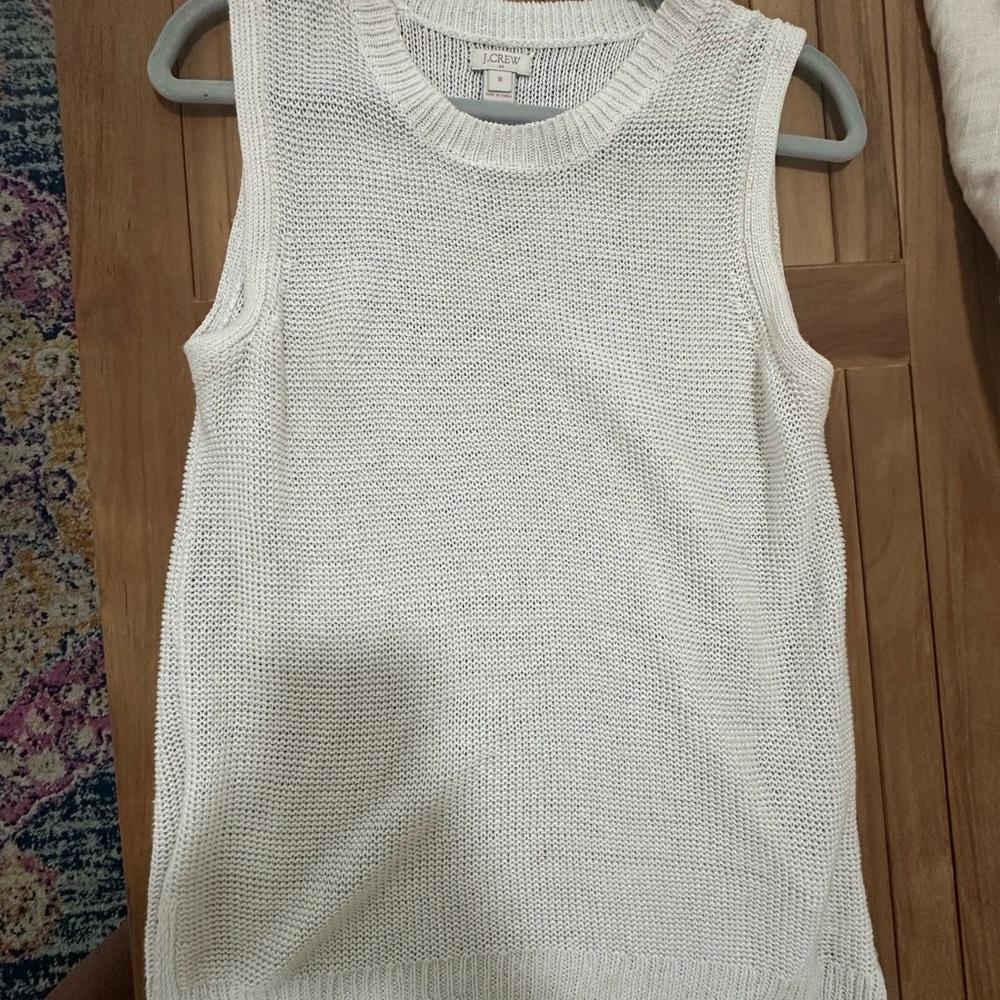J. Crew White Sleeveless Tunic Top